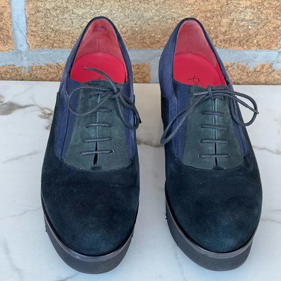 Pas de Rouge suede colorblock oxfords shoes size 39 - Picture 3 of 7
